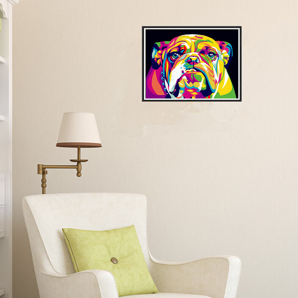 5D DIY Diamond Painting Colorful Dog Cross Stitch Embroidery Mosaic Kits