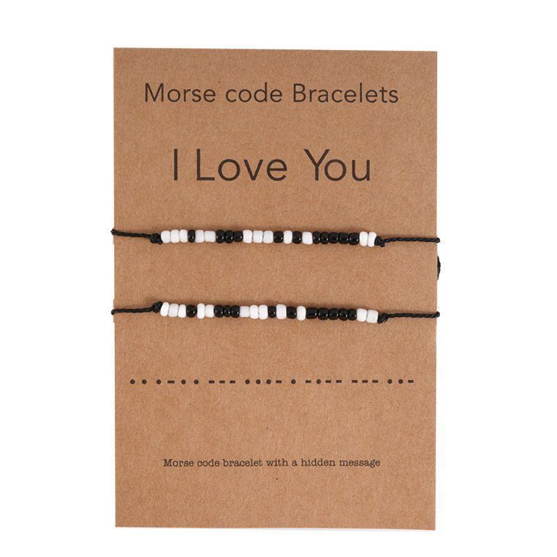 2 Pcs Morse Code Bracelet with Secret Message  I Love You Friendship Bracelets