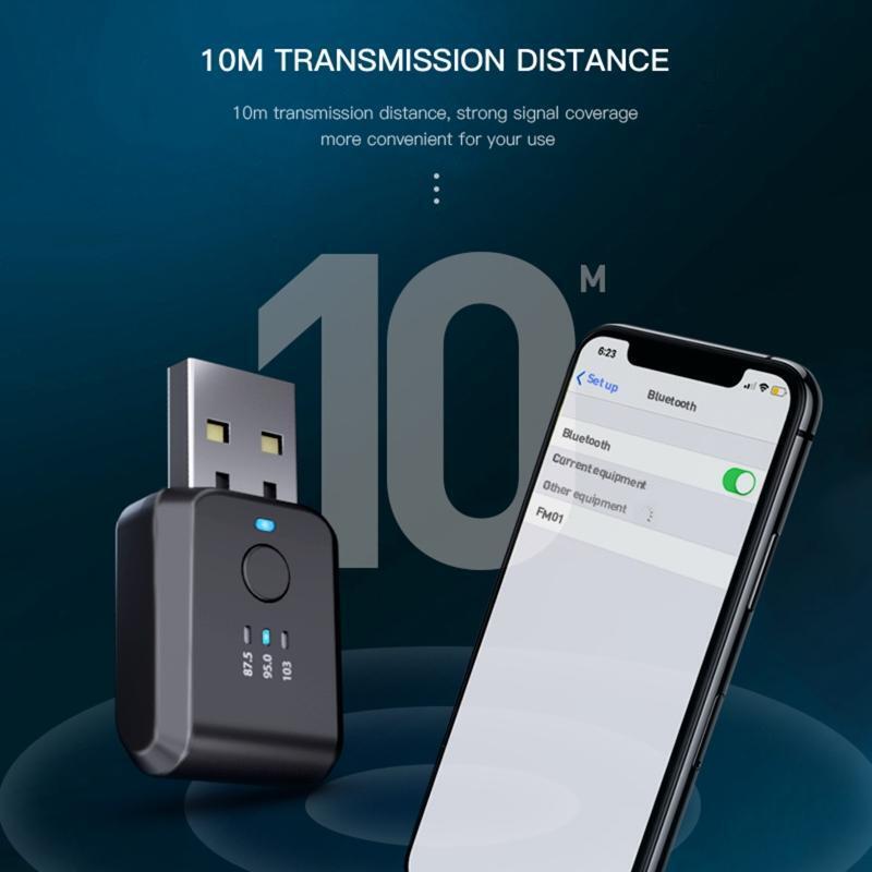Car Wireless FM Transmitter Bluetooth-compatible 5.1 Radio Modulator Noise Free