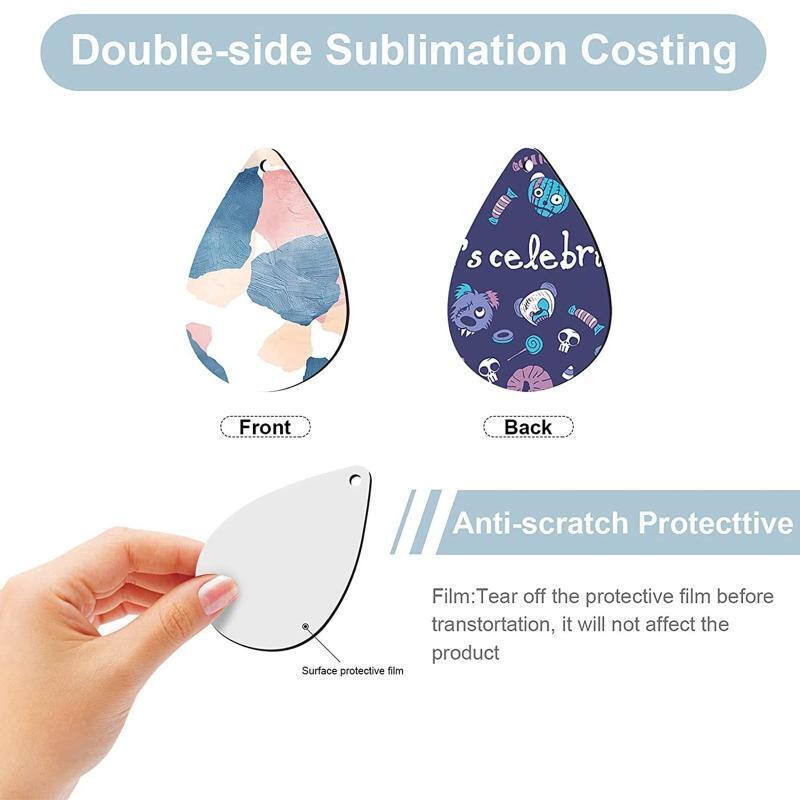 32Pcs Double-Side Various Shapes Blank Heat Transfer Earrings for DIY Making