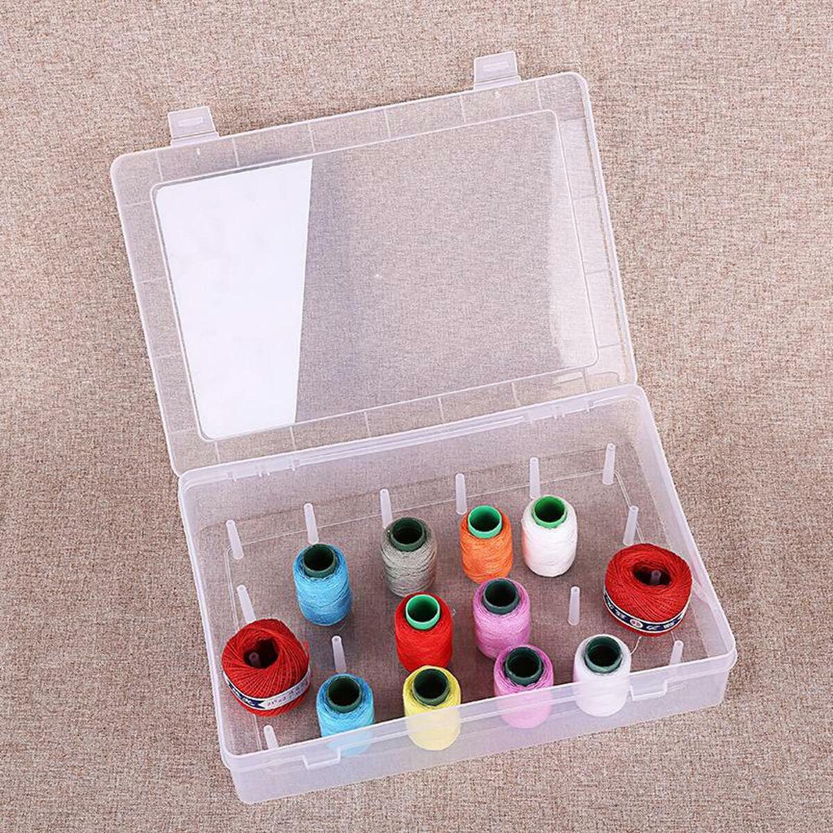 Empty Sewing Thread Storage Case 28x19.5x6.3cm Thread Container Case Holder 24