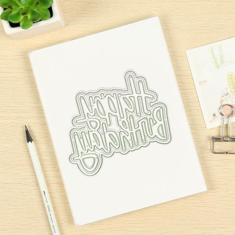 Happy Birthday Word Letter Metal Cutting Dies Stencil DIY Embossing Card Mold