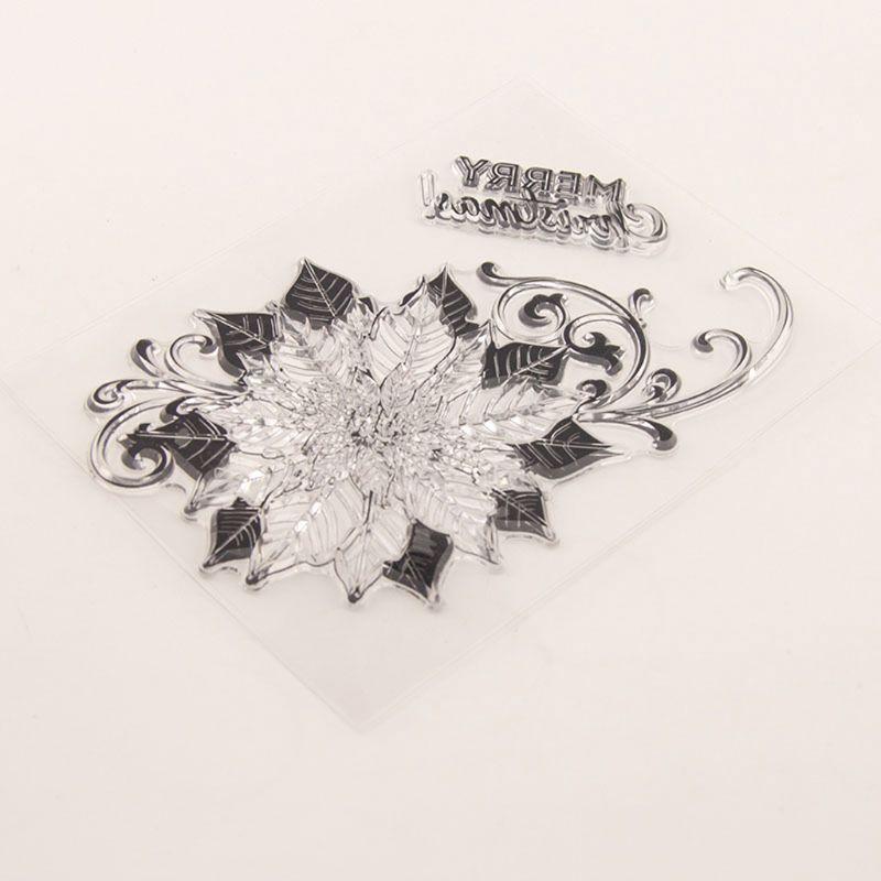 Christmas Flower Silicone Clear Stamp Photo Album Handmade Greeting Card Make