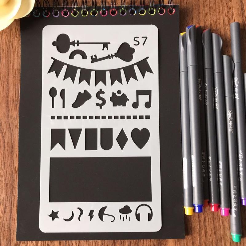 36Pcs Drawing Template Ruler DIY Painting Template Geometric Hollow Out Painting