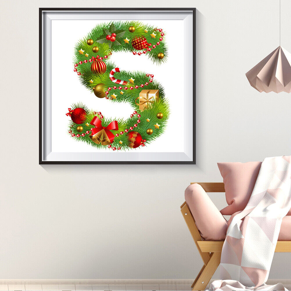5D DIY Diamond Painting Christmas Letter S Full Round Drill Mosaic (W1097)