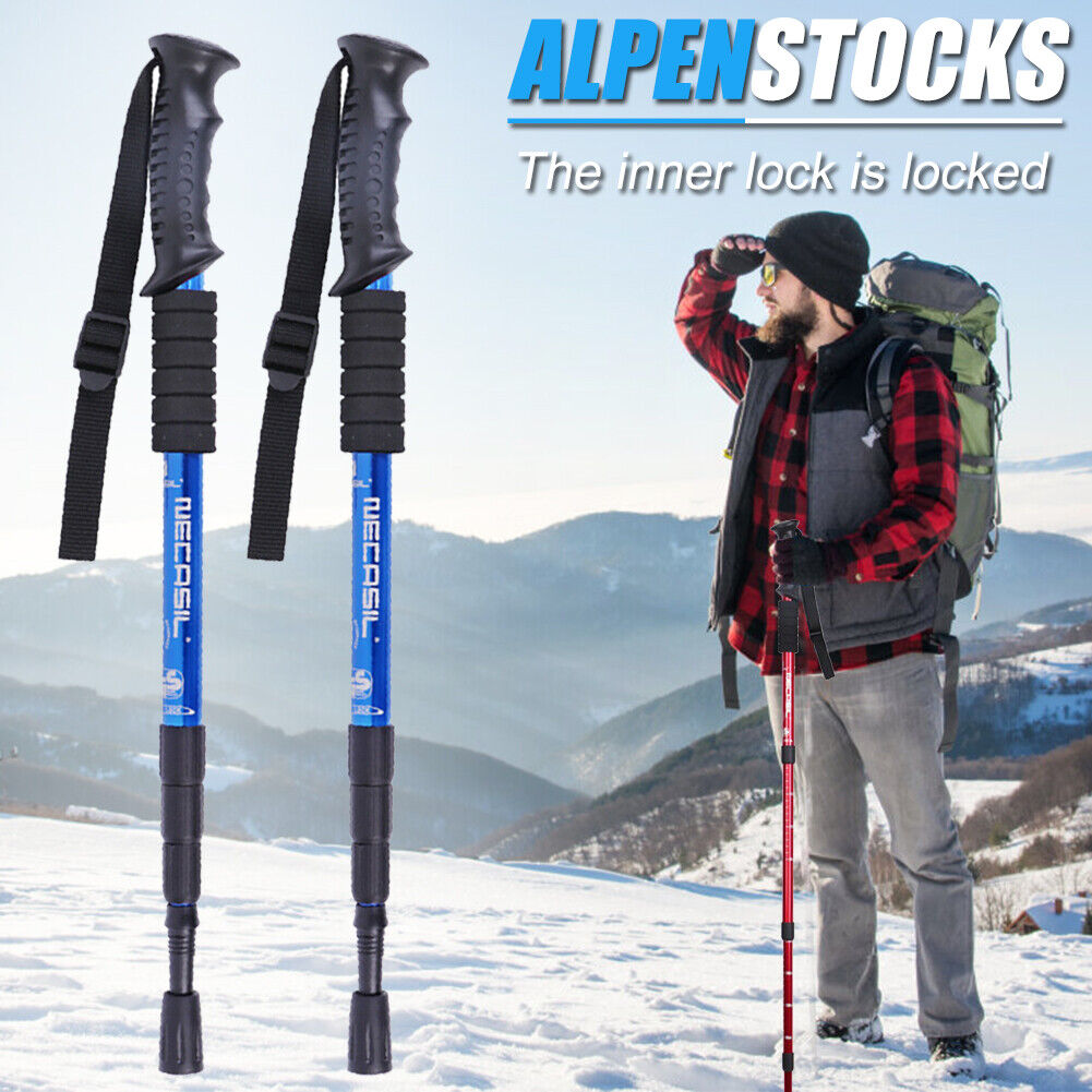 NECASIL G103 Outdoor Trekking Pole 4-section Walking Stick Kit (Blue)