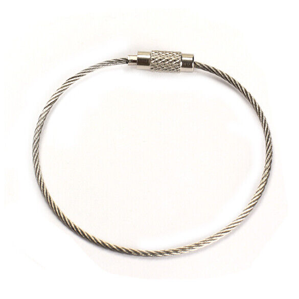 20 PCS Stainless Steel 20cm Wire Keychain Cable Key Ring for Outdoor