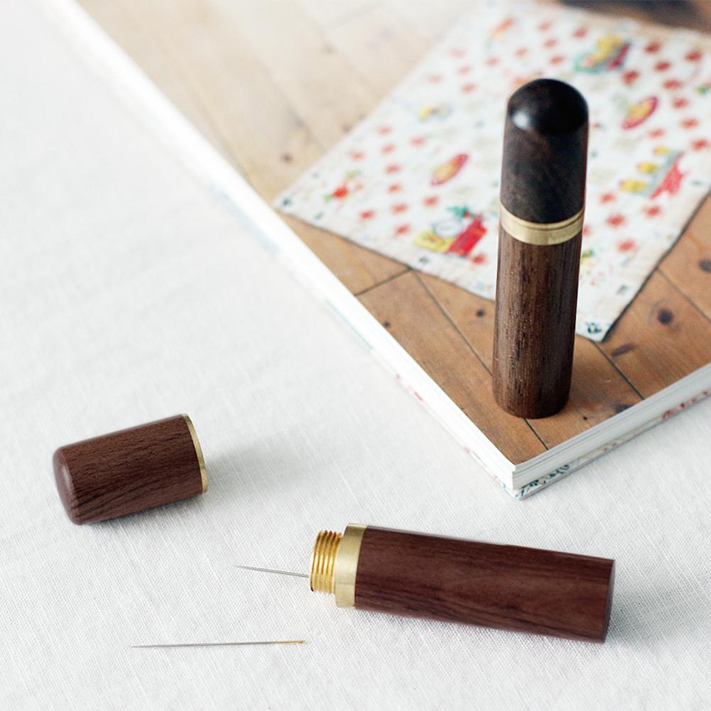 Wood Box Embroidery Mending Holder Bottle Container Needle Storage DIY Tool
