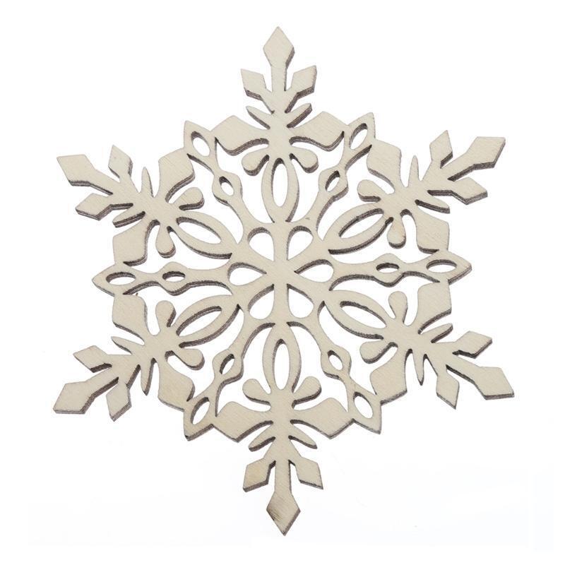 Wooden Snowflake Coasters Holder Coffee Tea Drinks Cup Mat Placemat XMAS Decor