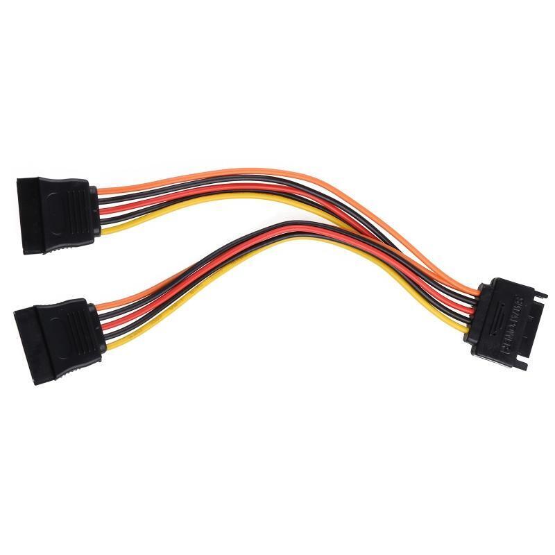 Sata Hard Disk Power 1 Male 15Pin to 2 Female Splitter Y 1 to 2 Sata Extension