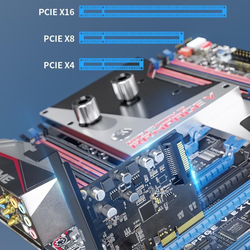 USB 3.2 PCIE 20Gb Riser Adapter PCI Express to Type C DP 20W Converter Expansion