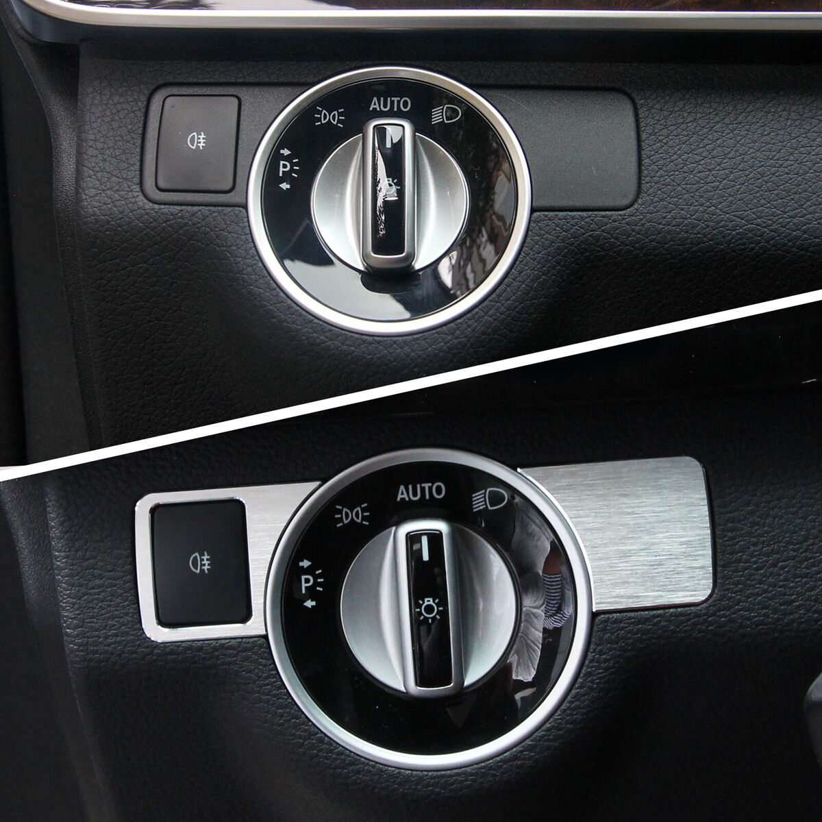 Aluminium Headlight Switch Frame Trim fit for BENZ W212 W218 W166 2012-2015 Li