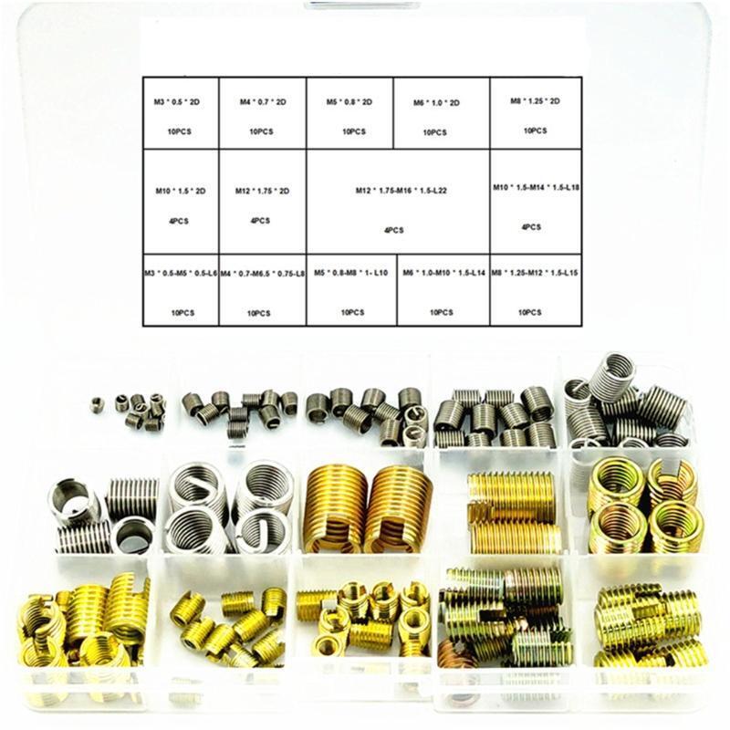 Corbon Steel Self Tapping Thread Slotted Thread Repair Tool Thread Inserts Kit
