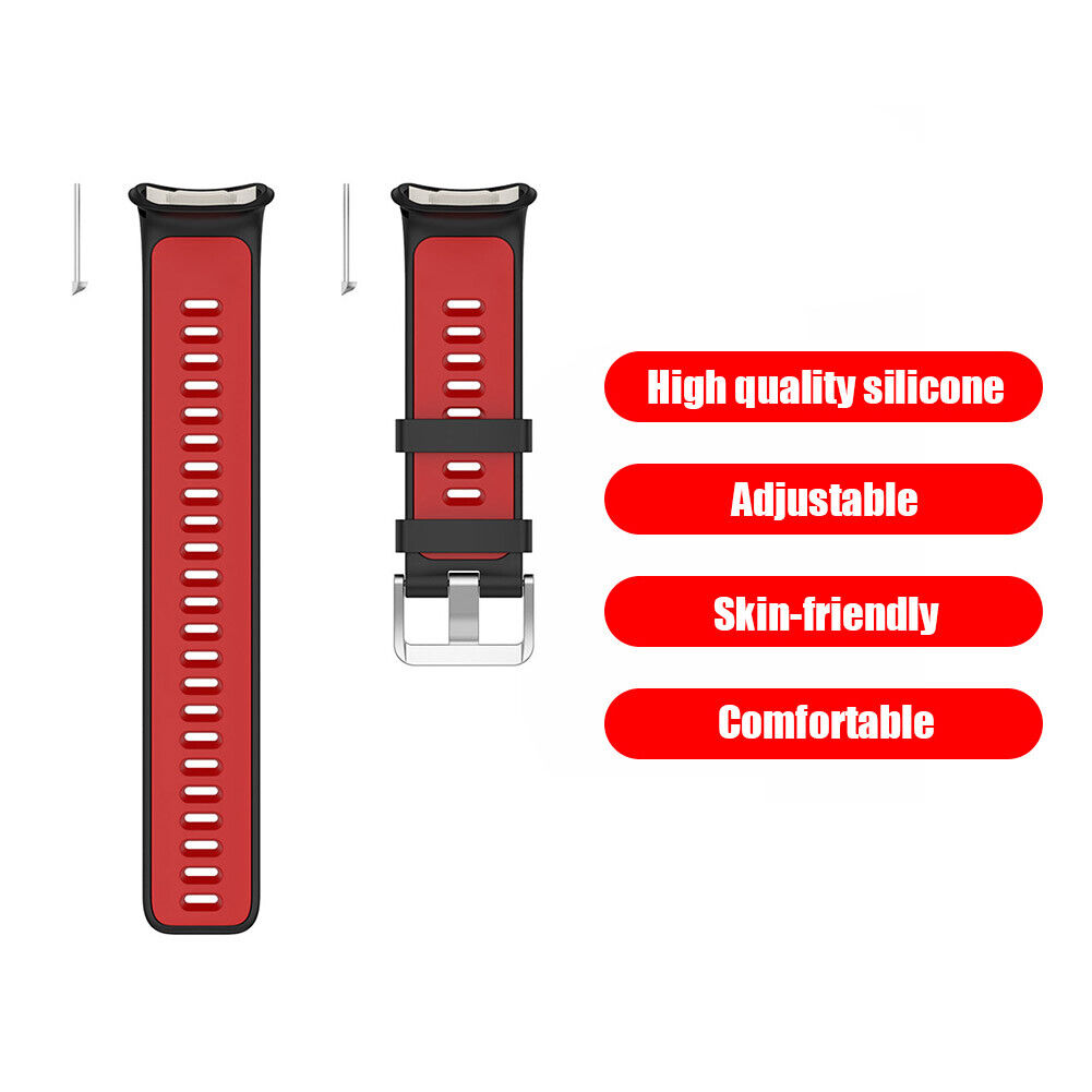 Silicone Strap for Polar Vantage V2 Watch Band Replacement (Black Red)