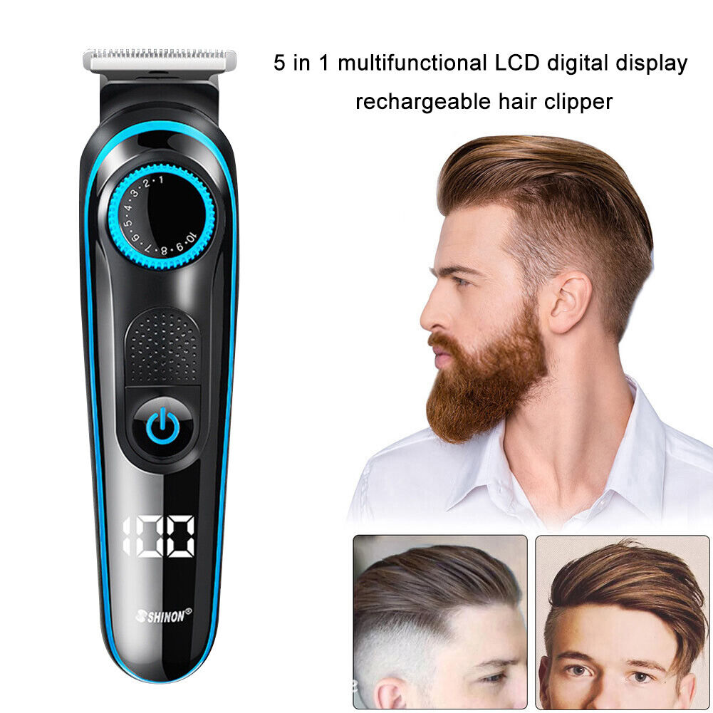 5 in 1 LCD Hair Trimmer Household Electric Hair Clippers Nose Hair Cutter