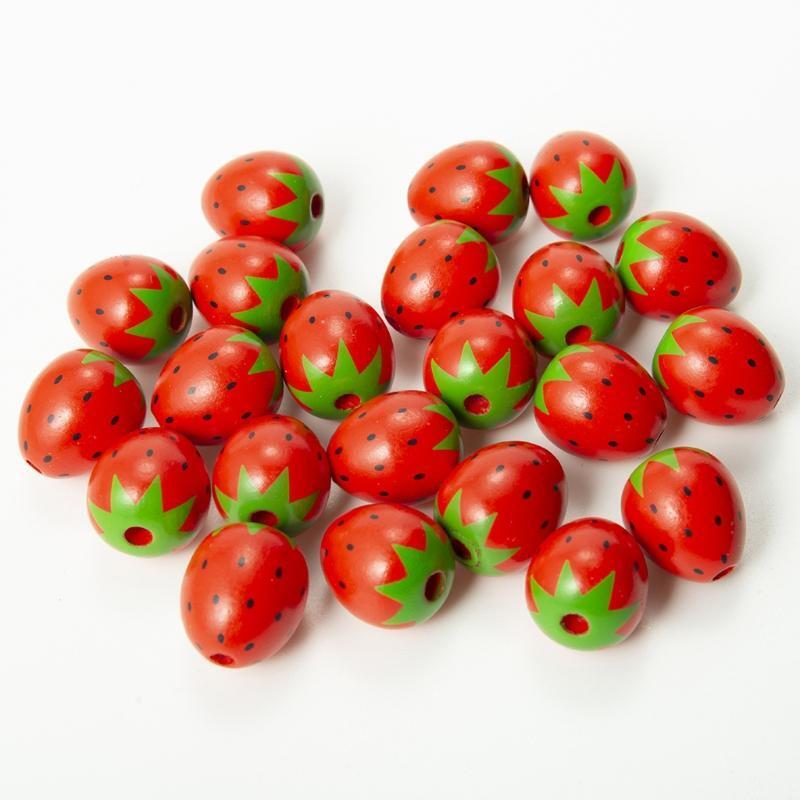 10X Strawberry Bead Strands Handmade Beads Fruit Spacer Loose Beads for Bracelet