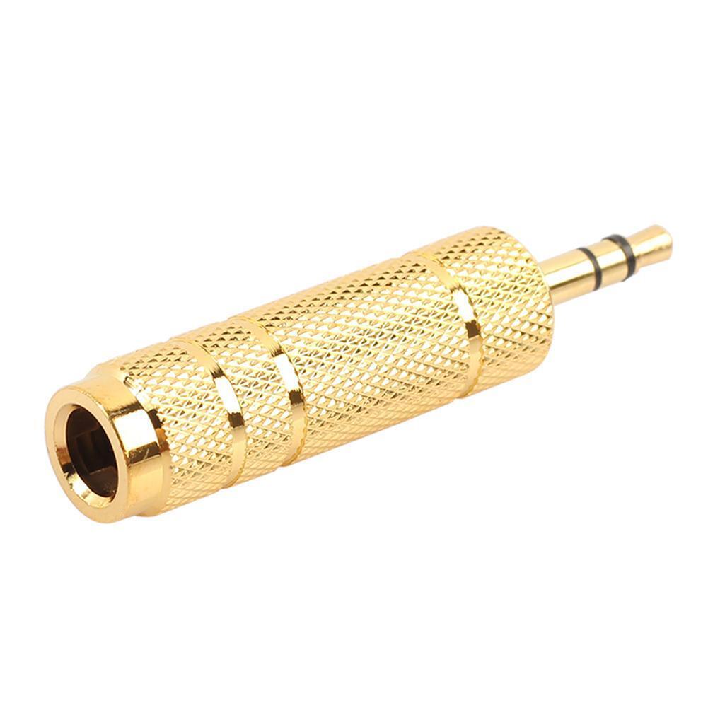 Microphone 6.35 mm Female to 3.5 mm Male Audio Connector Adapter Plug
