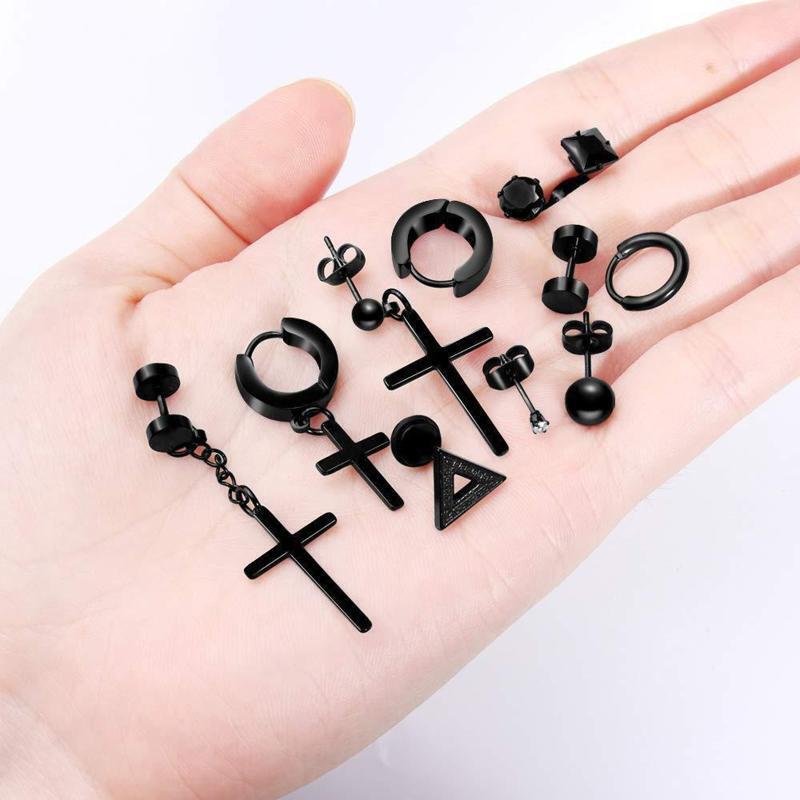 European and American Hip-hop Jewelry Barbell Zircon Ear Buckle Ear Clip