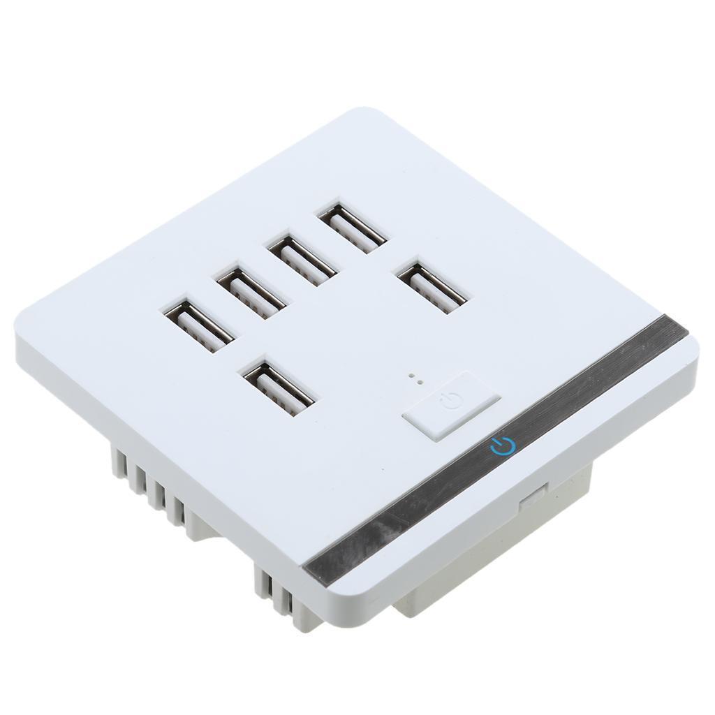USB Wall Charger Outlet  Plate Panel Switch 3.4A 6 Port