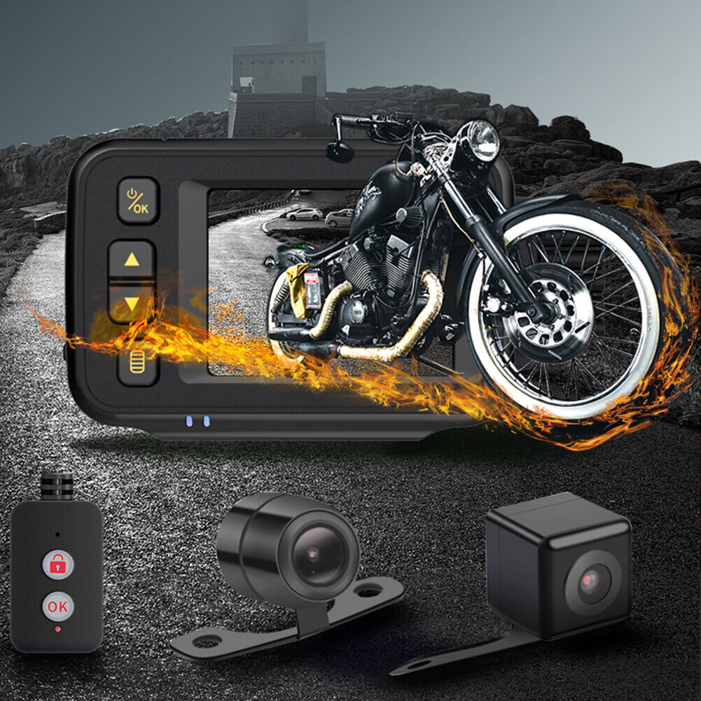 MT30A Waterproof 720P HD Motorcycle Motorbike Dash Cam + Rear View Camera