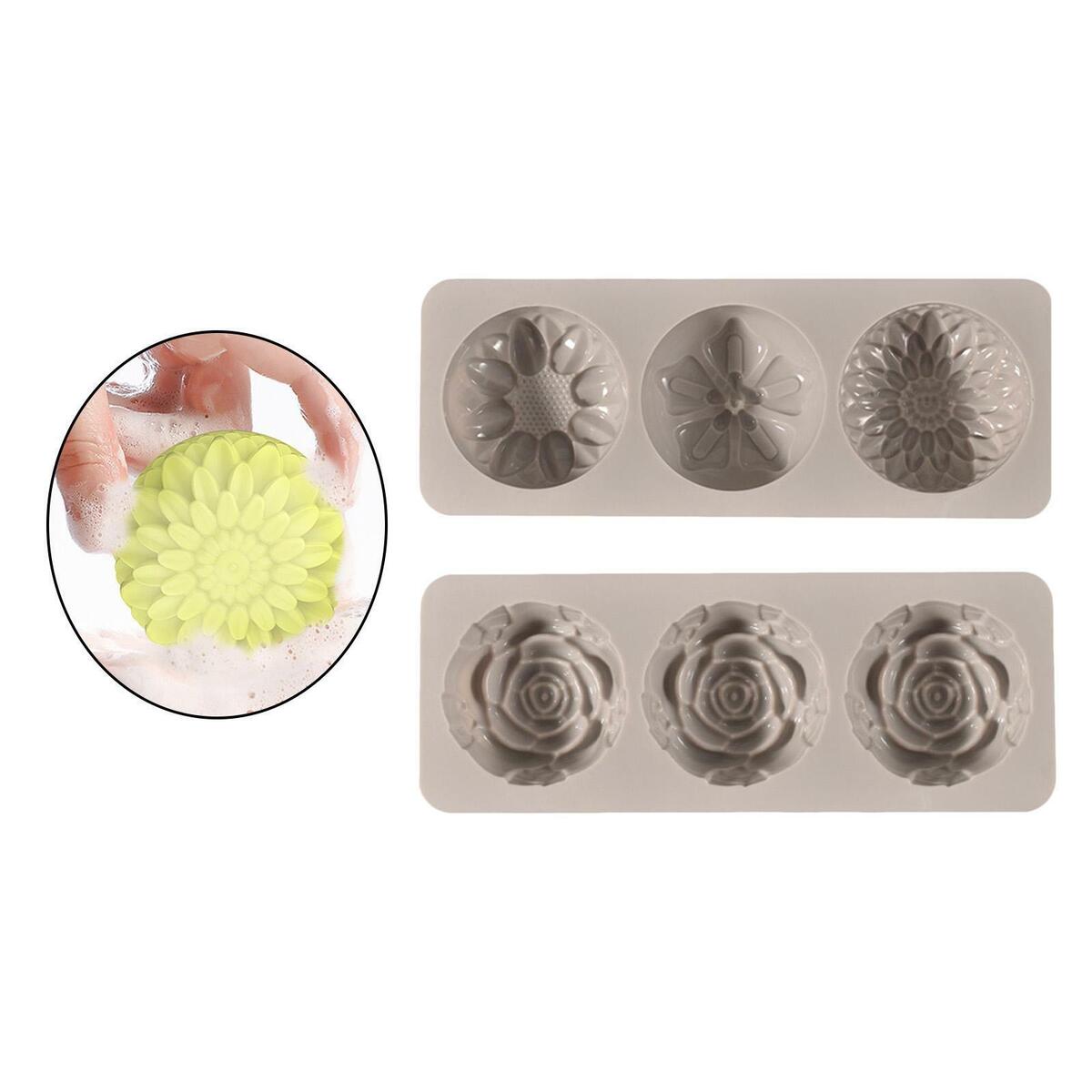 2x Flower Shaped Silicone Mold Handcraft Casting Storage Box DIY Making Tool