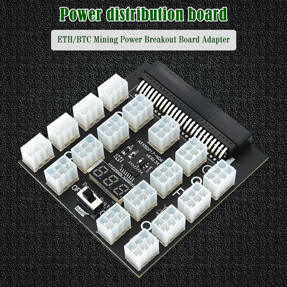 ATX Power Breakout Board for Miner Graphics Card 17 Port 50(2x25)Pin Module