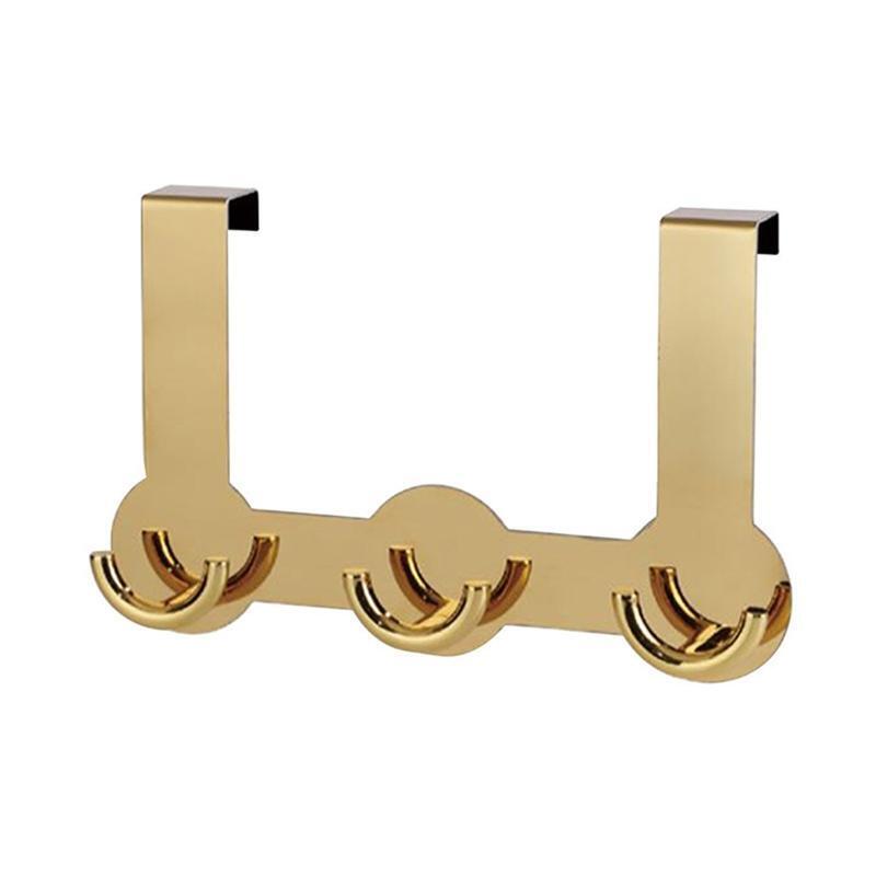 Bathroom Shower Door Hook Towel Storage Hangers Punch-free Metal Hook for Coats