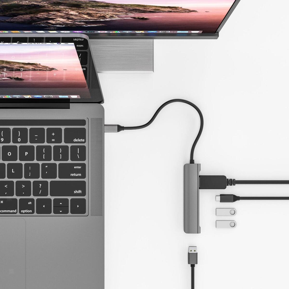 PD 60W USB 2.0  Hub Adapter for Electronic Equipment Laptop