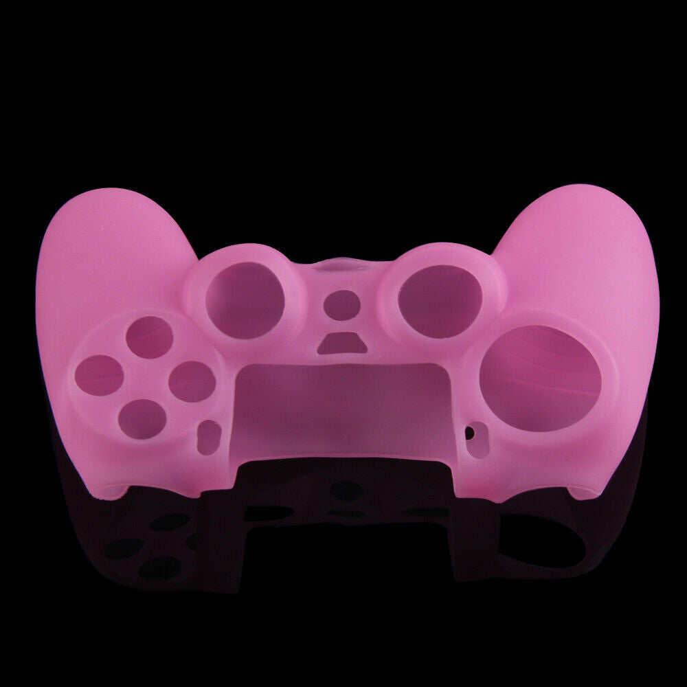 Silicone Rubber Soft Case Skin Cover for PS4 Controller Grip Handle Pink