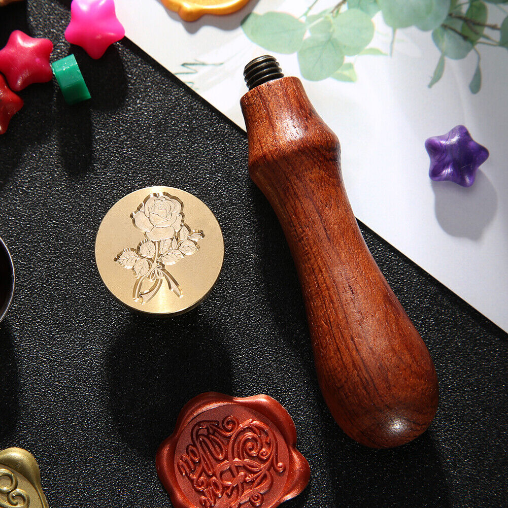Rose Pattern Sealing Wax Stamp Fire Painting Stamping Envelopes Card (98)