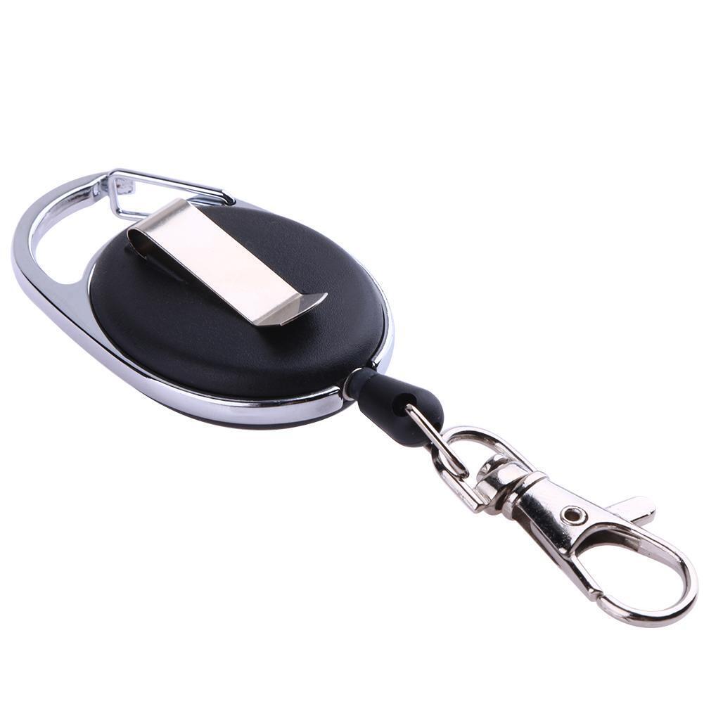 Nylon Rope Recoil Ring Outdoor Survival EDC Retractable Key Chain with Clip