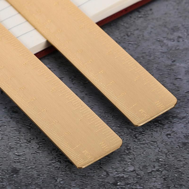 30cm Brass Straight Ruler School Kids Gift Measuring Tool for Students Wokers