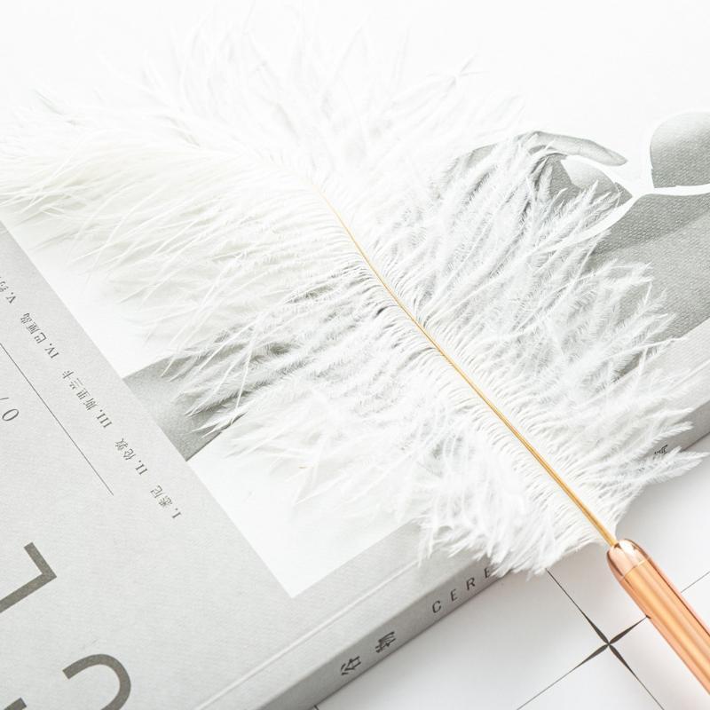 White Feather Ballpoint Pen Bullet Point Quick-drying for Writing DIY Graffiti