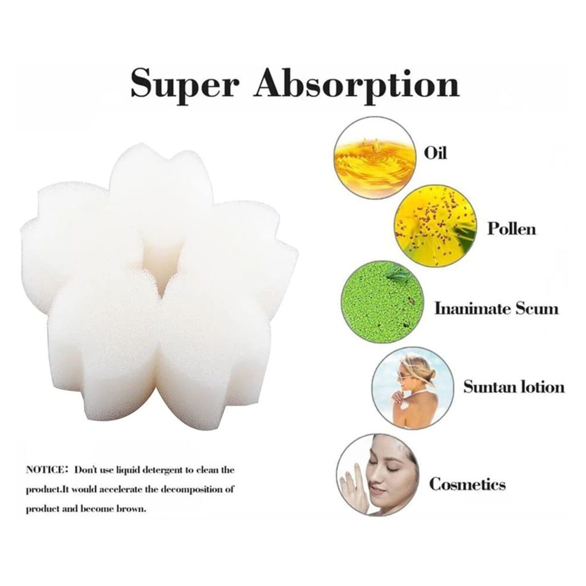 Sludge Dirt Scum Absorber Oil Absorbing Sponge Floating Foam Filter Cleaners