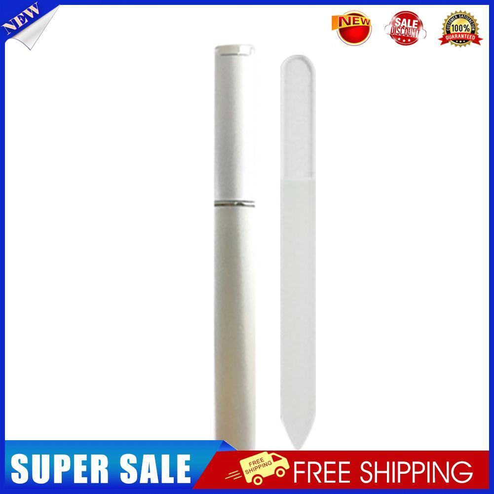 Glass Nail File Block Nail Polish Sanding Buffer Strips Polishing (White)