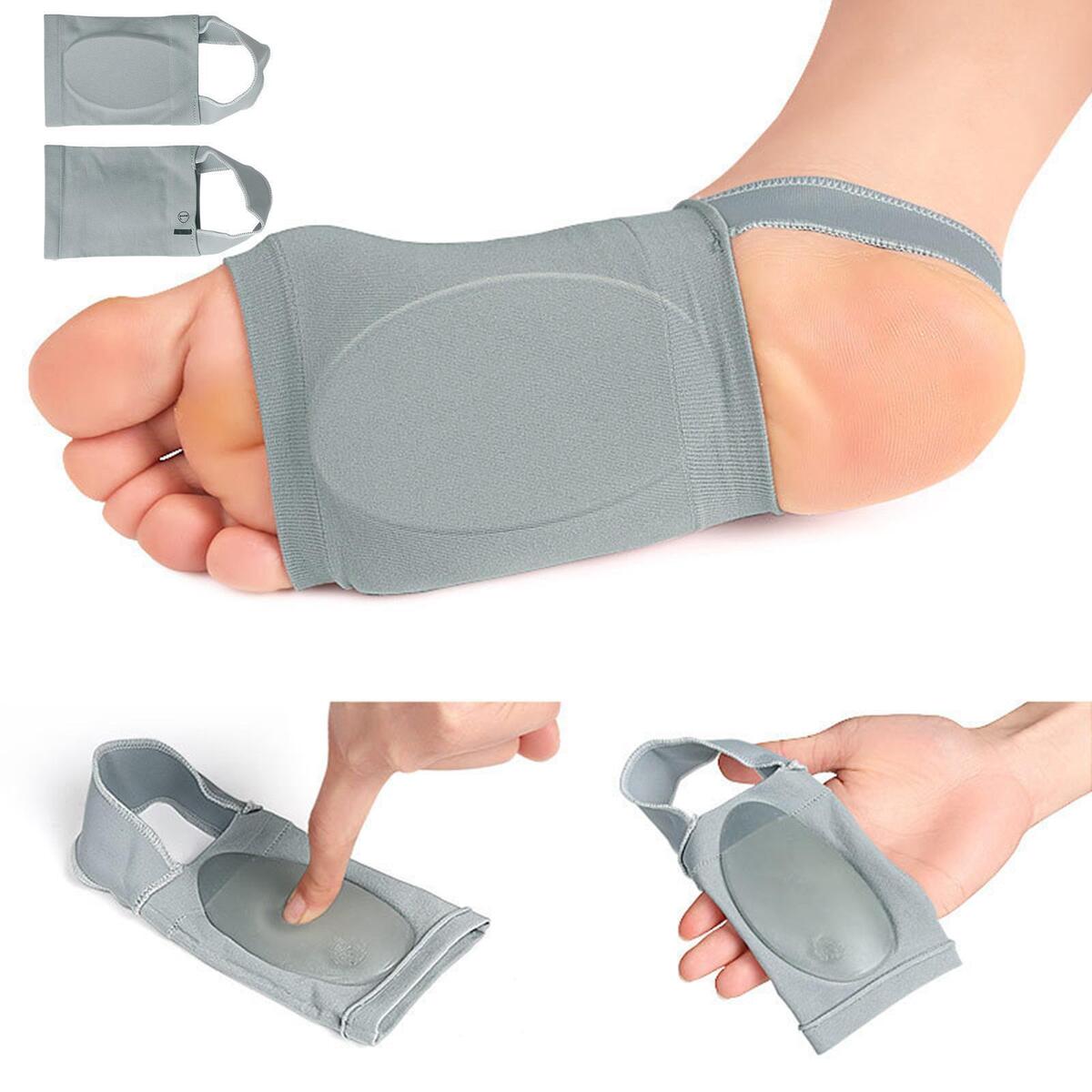 2 Pieces Soft Arch Support Braces Protector with Pads Arch Socks Wrap for Flat