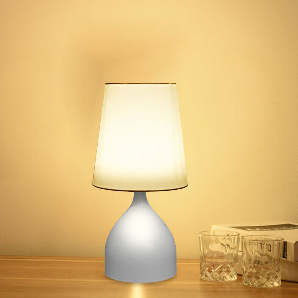 Modern Table Lamp Home Decor Beside Bedroom Study Touch Night Light (White)