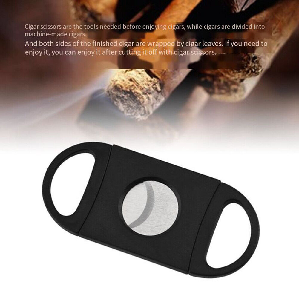 Portable Cigar Cutter Stainless Steel Metal Cutter with Plastic Handles