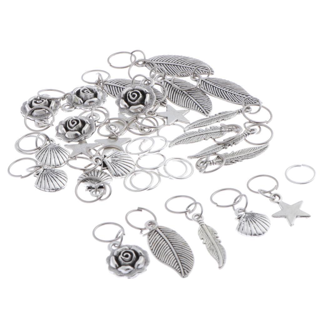 35Pcs Metal Hair Braid Pins Rings Hoops Hair Accessories Hair Decor Braiding
