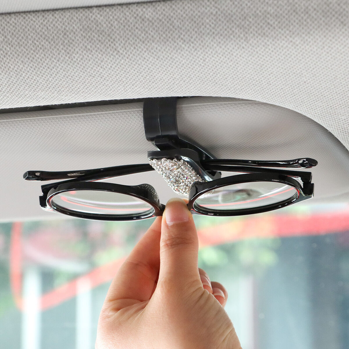 Visor Glasses Holder for Car Sunglass Bling Bling Clip Eyeglasses Hanger