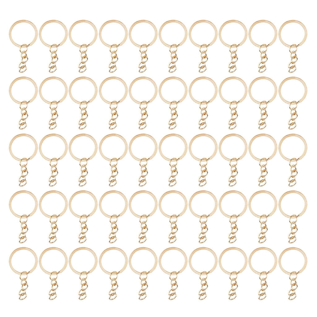Set of 50pcs Key Ring Blank Keychains Split    Findings 4  20mm
