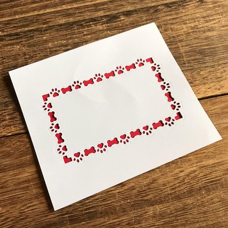 Rectangle Dog Paw Bone Metal Cutting Dies Stencil Scrapbooking DIY Album Stamp