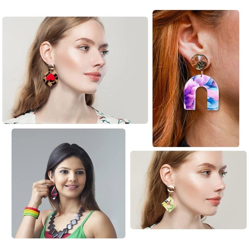 60Pieces Sublimation Blanks Products Earrings with Earring Hooks Jump Rings