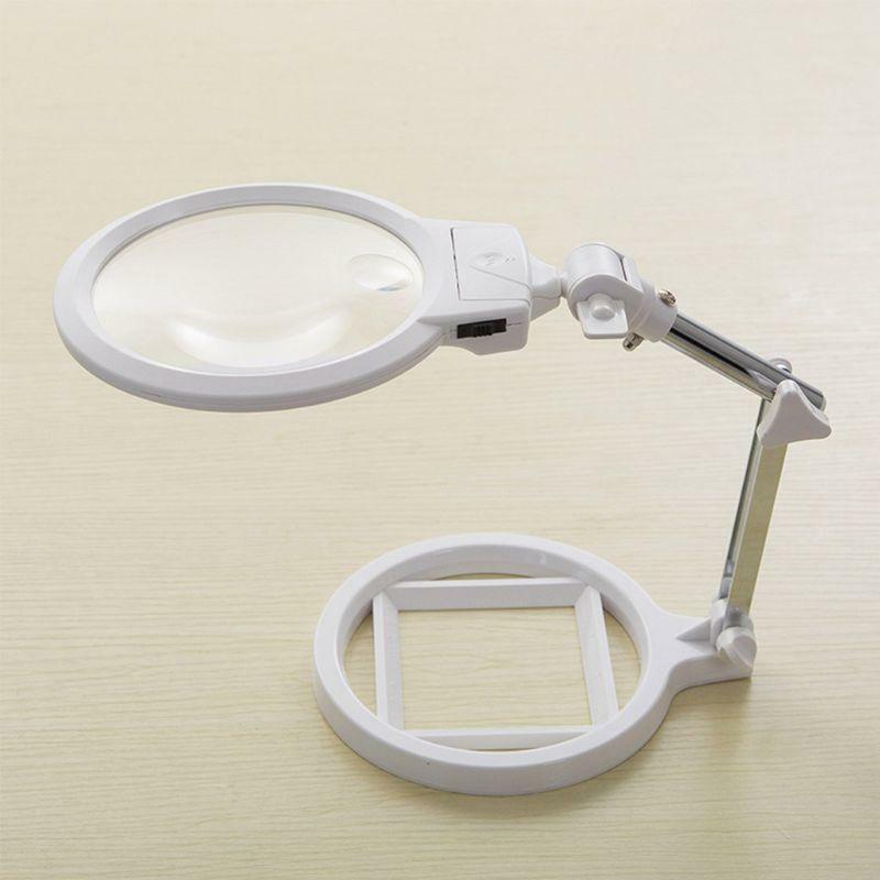 Foldable 5X Magnifying Glass Multi-functional Desktop Embroidery Loupe Magnifier