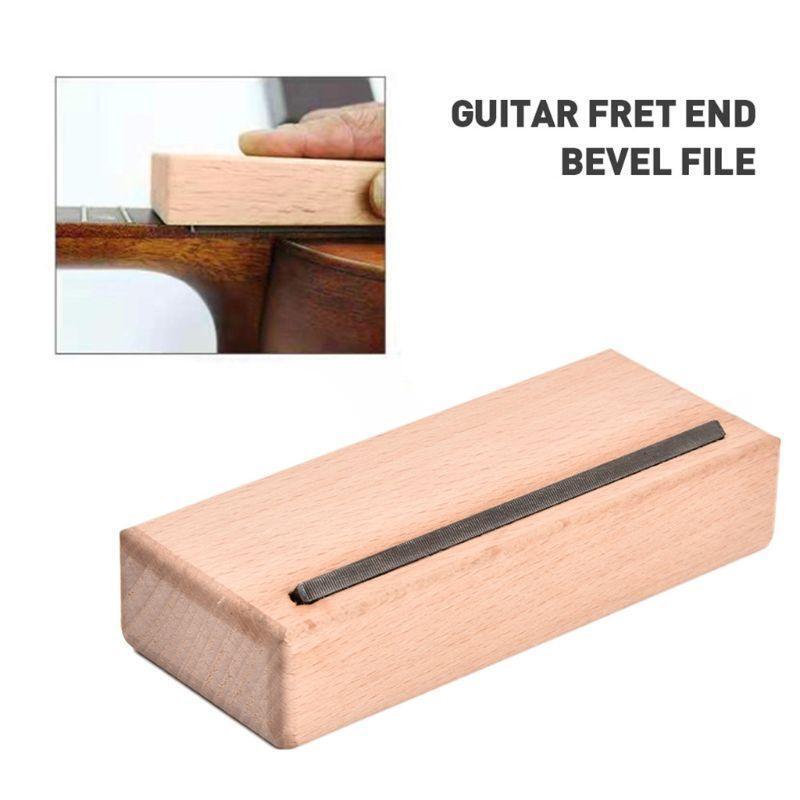 Guitar Fret End Bevel File Luthier Maple Wood 45 Degree Guitar Polishing Tool