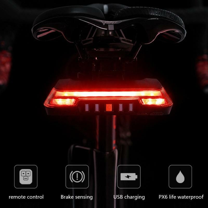 Rechargeable Taillight for MTB Road Bike, LED Light w/ Wireless Remote Control