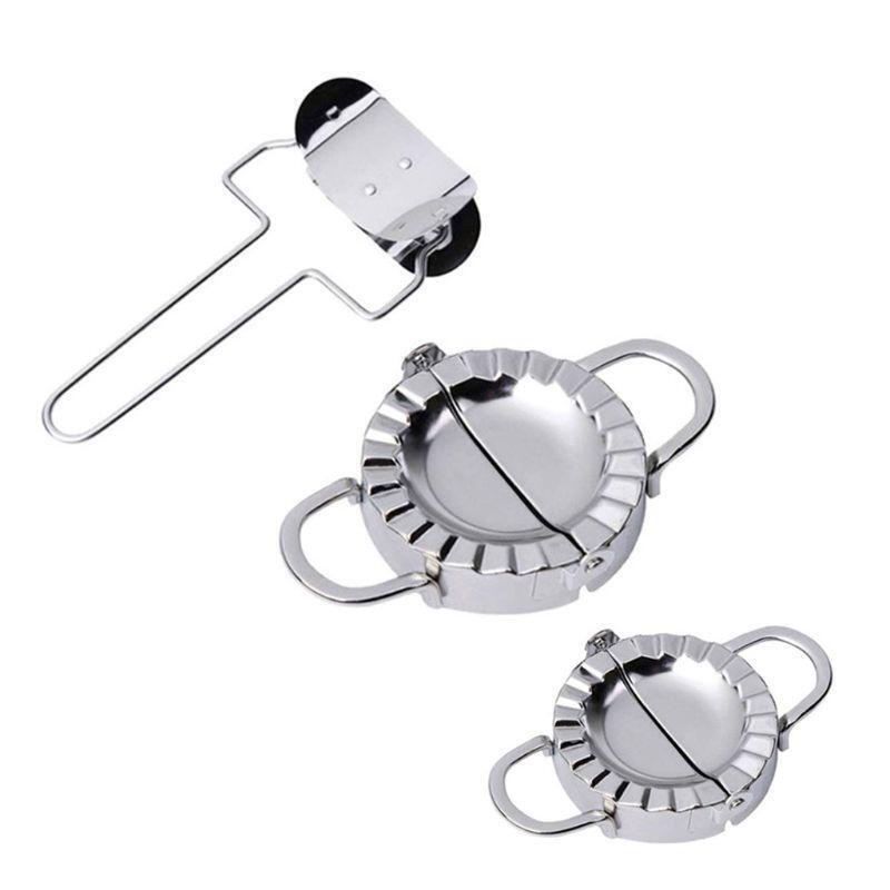 3PCS Dumpling Maker and Cutter Stainless Steel Ravioli Skin Empanada Press Pie