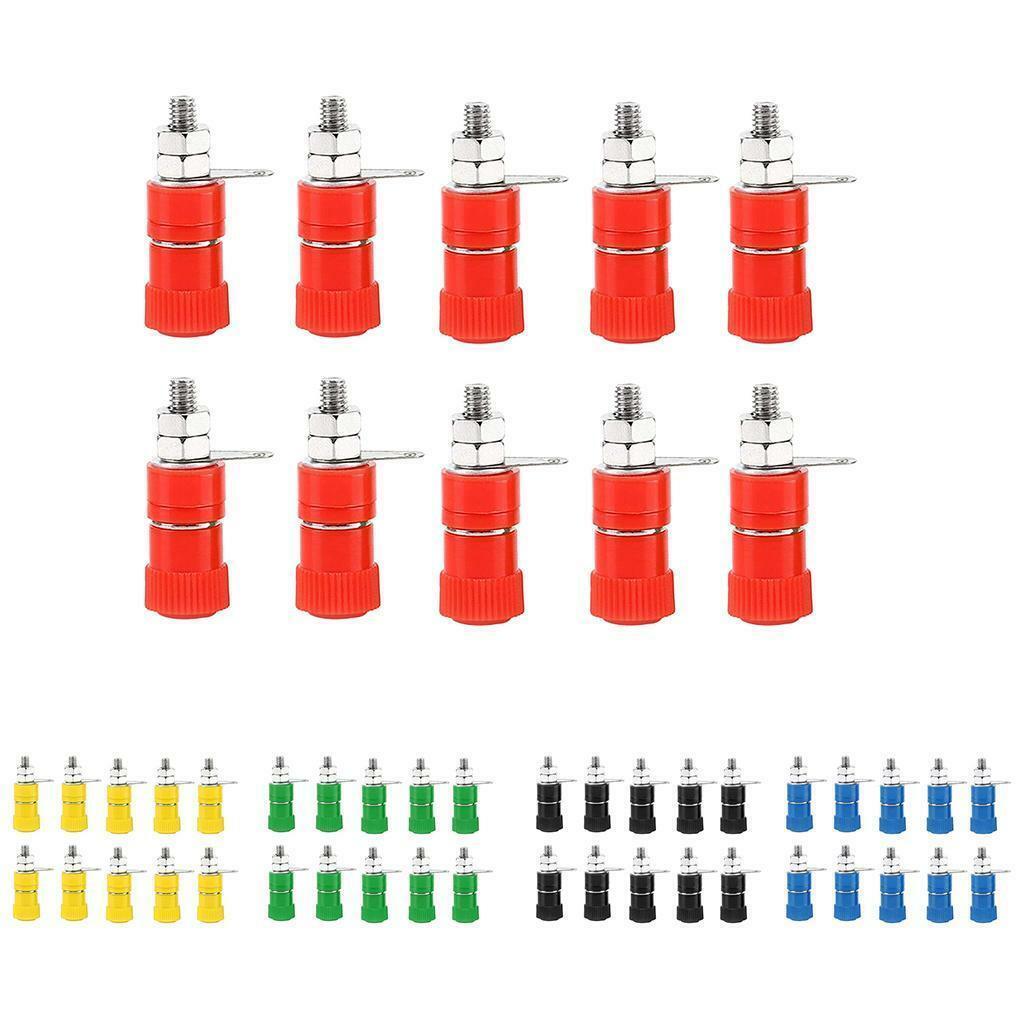10pcs/ 4mm Banana Socket Binding Posts Terminal Nut Banana Plug