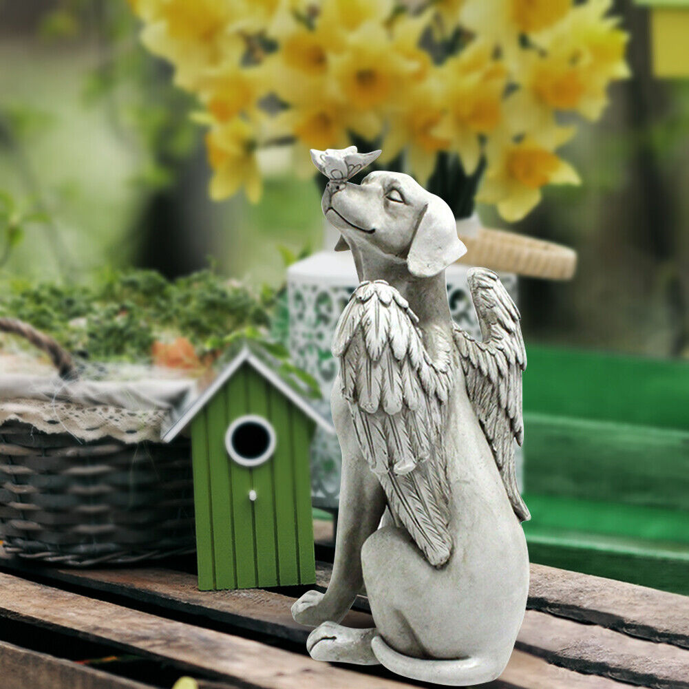 Angel Dog Garden Statue Gift Home Outdoor Decoration Courtyard Accessories