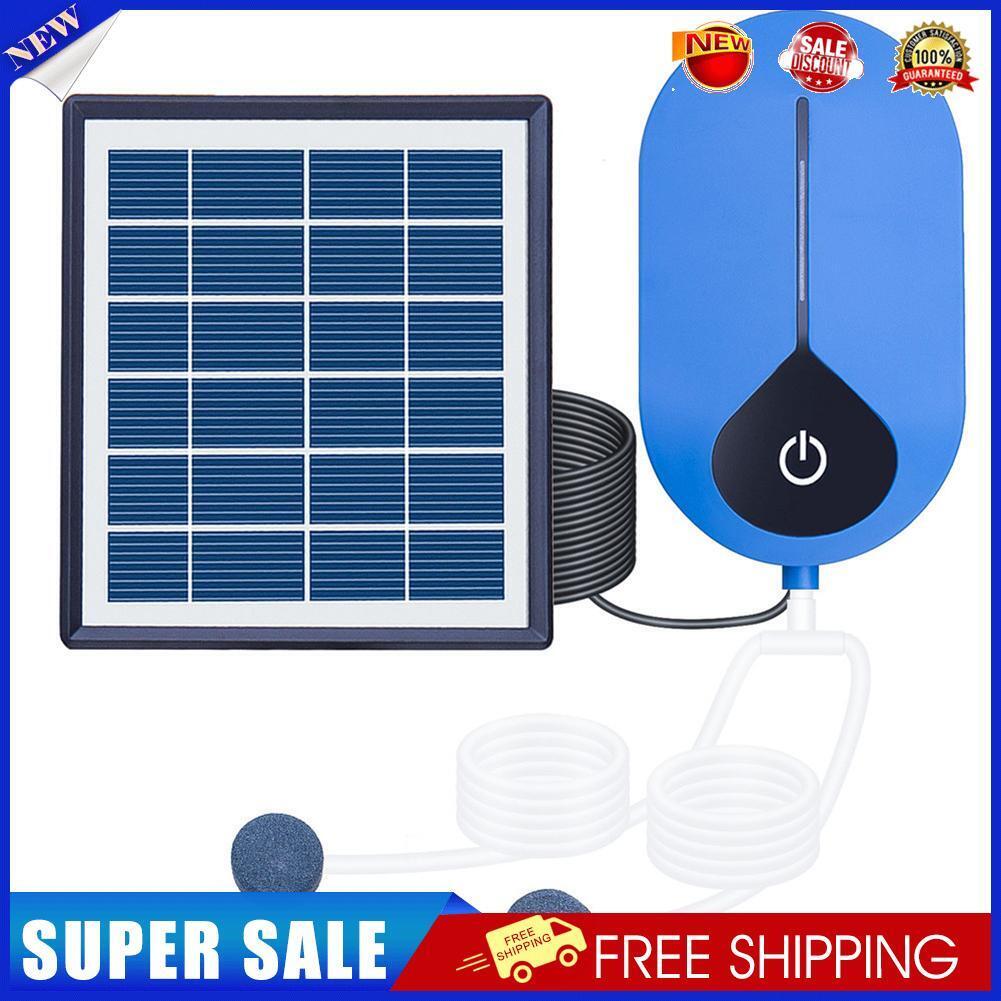 Aquarium Air Pump Pond Aerator Solar Powered Fish Tank Water Oxygen Pump